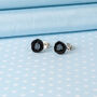 Hand Painted Black Poppy Stud Earrings, thumbnail 1 of 2
