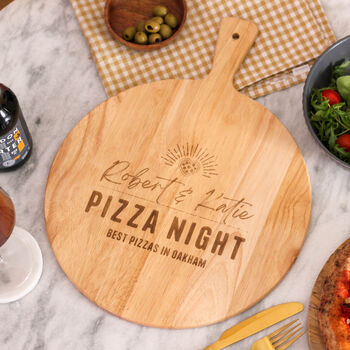 Personalised Pizza Night Paddle Wooden Serving Board, 4 of 4