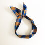 Blue Plaid Cotton Wire Headband, thumbnail 1 of 6