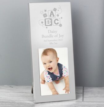 Personalised Abc Silver Photo Frame, 3 of 3