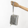 Silver Mini Leather Personalised Crossbody Bag, thumbnail 2 of 10
