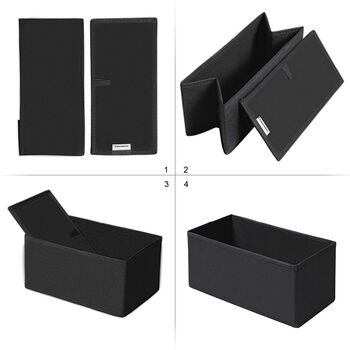 Set Of Six Black Foldable Fabric Storage Boxes, 3 of 7