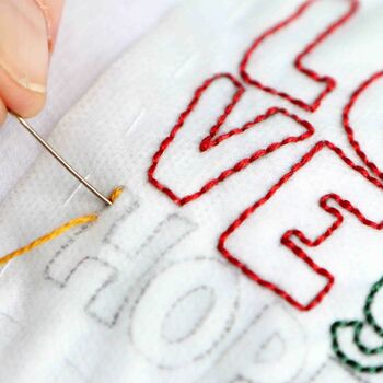 Make, Stitch And Upcycle Hand Embroidery Love Craft Kit, 5 of 5