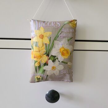 Handmade Daffodil Print Hanging Decoration Scented With Lavender Or Rose Petals, 3 of 5