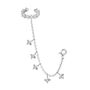 Millie Silver Crystal Chunky Ear Cuff And Droplet Chain, thumbnail 1 of 2