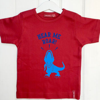 Personalised Roaring Dinosaur Babygrow/Child T Shirt, 4 of 12