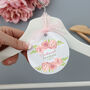 Personalised White Wedding Bride Hanger Tag Pink Rose, thumbnail 1 of 6