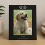Personalised Black Glass Paw Prints Photo Frame, thumbnail 1 of 2