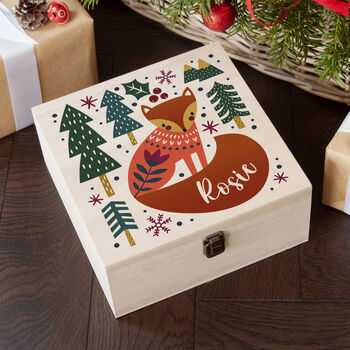 Personalised Scandi Fox Christmas Eve Box, 3 of 12