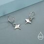 Kawaii Manta Ray Huggie Hoop Earrings In Sterling Silver, thumbnail 6 of 11