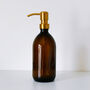 Refillable Amber Bottle With Brass Gold Metal Pump, thumbnail 5 of 6