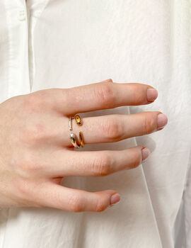 Adjustable Gold Single Drop Ring, 7 of 7