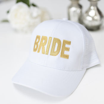 Bride Baseball Cap | Metallic Gold Detail, 2 of 4