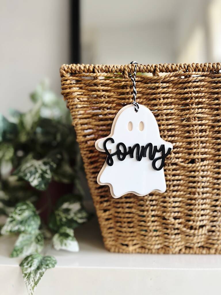 Personalised Halloween Ghost Gift Tag By Cottonhead Monkeys