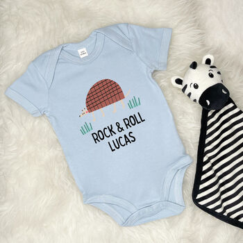 Personalised Armadillo Rock And Roll Babygrow, 3 of 8