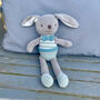 Knitted Newborn Rabbit Cuddly Toy, thumbnail 3 of 3