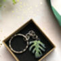 Plant Leaf Silver Plated Keyring Letterbox Gift Set, thumbnail 5 of 12