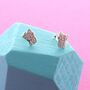 Little Pink Cat Stud Earrings, thumbnail 1 of 2