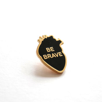 Be Brave Enamel Heart Pin Badge, 6 of 11
