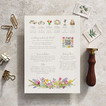 Spring Flowers Oval Invitation Suite, 7 of 12