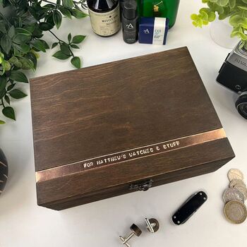 Personalised Wooden Anniversary Keepsake Box, 9 of 12