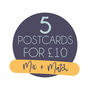 Any Five Postcard Prints, Mix And Match, thumbnail 1 of 6