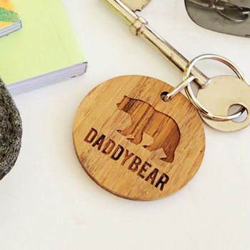 Daddy Bear Wooden Key Ring, 2 of 2