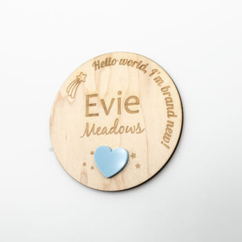 Hello World Baby Name Announcement Plaque Acrylic, 8 of 12