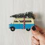Bedford Cream And Blue Van With Christmas Tree, thumbnail 1 of 2