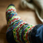 Fair Trade Unisex Nordic Knit Socks Eco Waste Wool, thumbnail 11 of 12