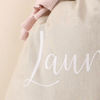 Personalised Cotton Drawstring Washing Bag, 4 of 4