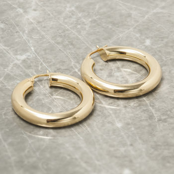 Thick Hoop Earrings In Gold Plate Or Silver, 11 of 11