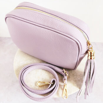 Billie Leather Box Bag Pale Lilac, 2 of 4