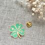 Four Leaf Clover Lucky Enamel Pin, thumbnail 7 of 12