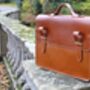 Handcrafted Tan Leather Laptop Bag Gift For Him, thumbnail 5 of 10