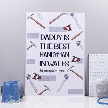 Personalised 'Daddy Is The Best Handyman' Print, 8 of 9