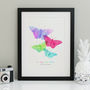 Butterfly Personalised Family Print Watercolour, thumbnail 1 of 8
