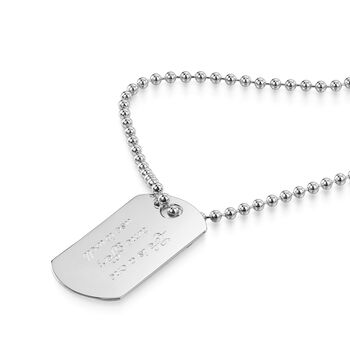Army Dog Tag With Bead Chain 925 Sterling Silver, 2 of 5