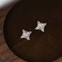 Three Dot And Opal Stud Earrings In Sterling Silver, thumbnail 1 of 12
