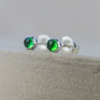 Sterling Silver Mini Birthstone Stud, 6 of 12