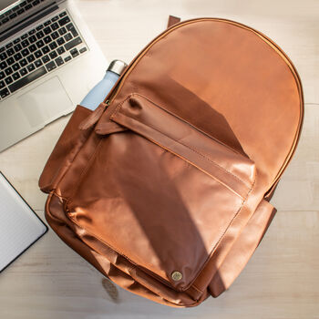 Personalised Brown Leather 16 Inch Macbook Backpack, 3 of 11
