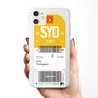 Personalised Sydney Ticket Design Clear Phone Case, thumbnail 1 of 5