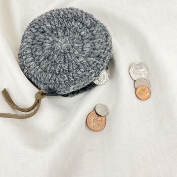 Fair Trade Crochet Wool Circular Spiral Coin Purse, 7 of 9