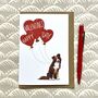 Personalised Border Collie Happy Valentine's Card, thumbnail 2 of 4