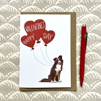 Personalised Border Collie Happy Valentine's Card, 2 of 4