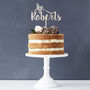Romantic Personalised Surname Wooden Cake Topper, thumbnail 1 of 4