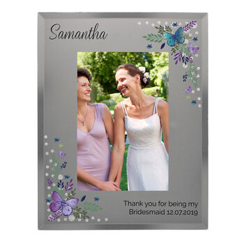 Butterfly Diamanté Personalised Photo Frame, 2 of 8