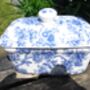 Lidded Butterdish In Blue Peony Design, thumbnail 9 of 9