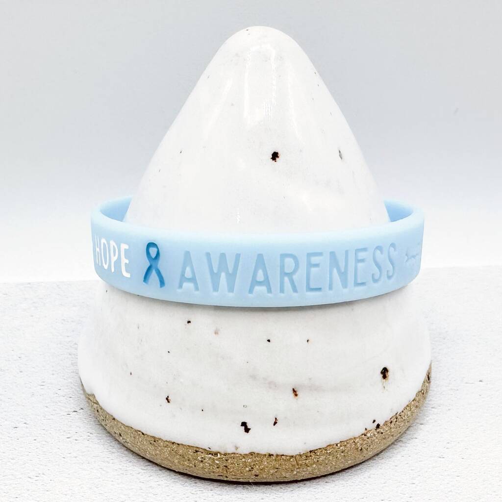 Light Blue Awareness Ribbon Bracelet Wristband, 1 of 10