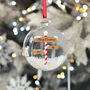 North Pole Signpost Christmas Snow Filled Glass Bauble, thumbnail 3 of 7